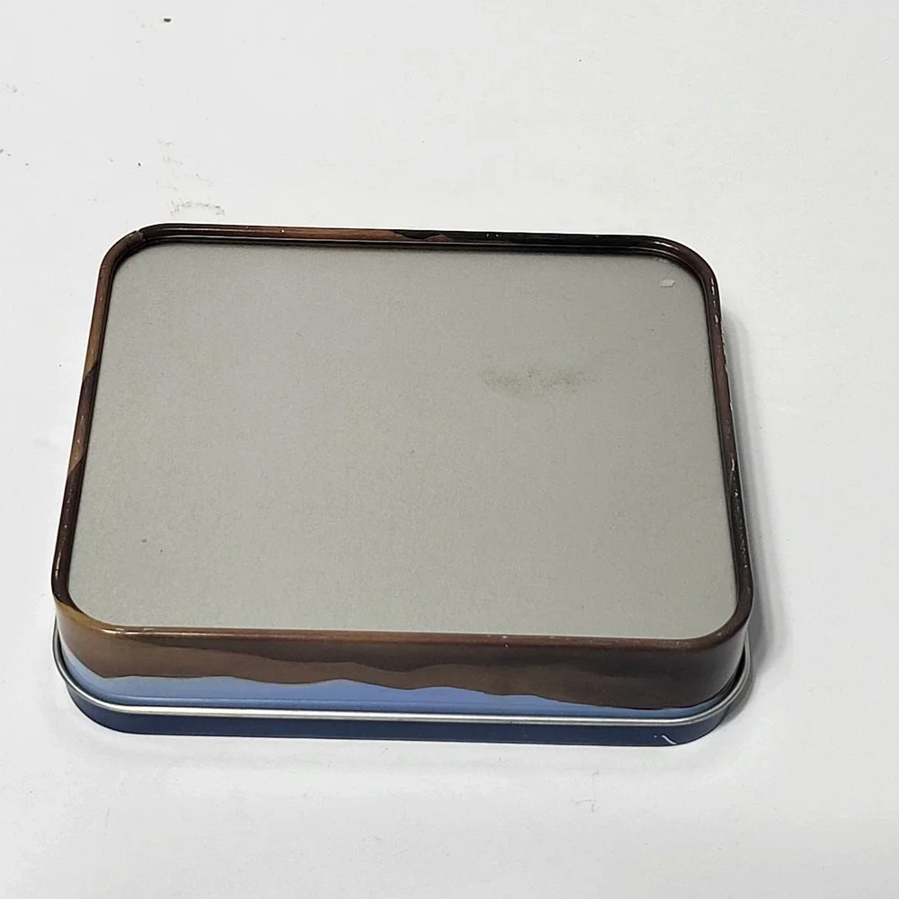 Frontier Collection Bald Eagle Mountain Lake Metal Storage Tin Trinket Box Blue*